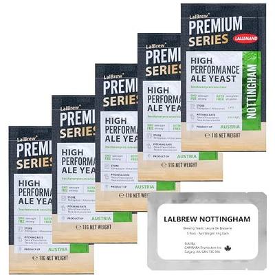 LalBrew Nottingham Brewing Yeast (5 Pack) - English Ale Yeast - Make Beer At Home - 11 g Sachets - Saccharomyces cerevisiae - Sold by CAPYBARA Distributors Inc.