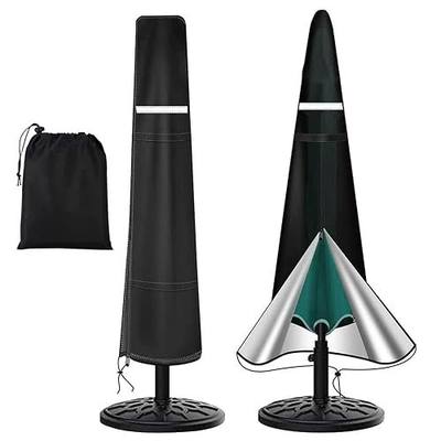 Patio Umbrella Cover for Outdoor Umbrellas 9 to12ft Waterproof Windproof UV | 420D Oxford Fabric Durable Parasol Umbrella Cover Pool Garden Backyard Market Umbrellas Cover Includes Storage Pouch, Black
