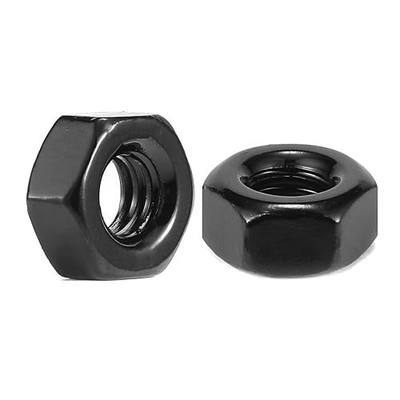 1/4-20 Hex Nuts 100Pcs 304 Stainless Steel 18-8, Full Thread, Hex Drive, Bright Finish, Black Oxide by SG TZH