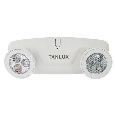 TANLUX LED Emergency Lights with Battery Backup, Two Head Adjustable Commercial Lights, UL Listed, AC 120/277V, Hardwired for Business - 1 Pack(White)