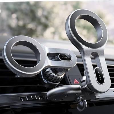 LISEN Magnetic Car Phone Mount for iPhone and Android - CD Slot and Air Vent Options