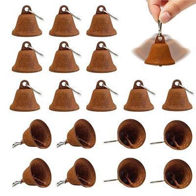 Rusty Craft Bells,20PCS Rusted Bells for Crafts with Spring Hooks Hanging Bells for Dog Potty Training Doorbell Wedding Decor Christmas DIY Favor,1.65 x 1.5 Inch