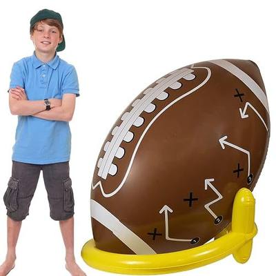 GiftExpress 40" Giant Jumbo Inflatable Football with Tee Set for Football Party, Gameday, American Sport Themed Decorations, Super Fun Football Games for Kids and Adults