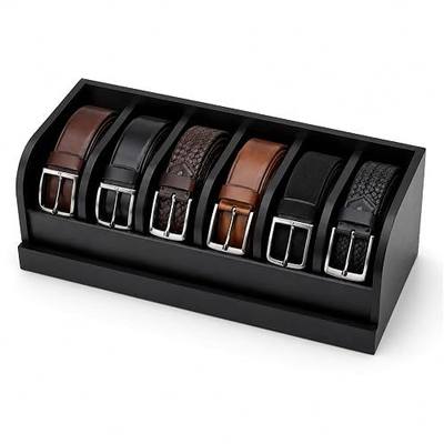 MinBoo Bamboo Belt Organizer Box,6 Grids Belt Rack for Closet and Drawer, Belt Storage Organizer and Displayer for Men Women