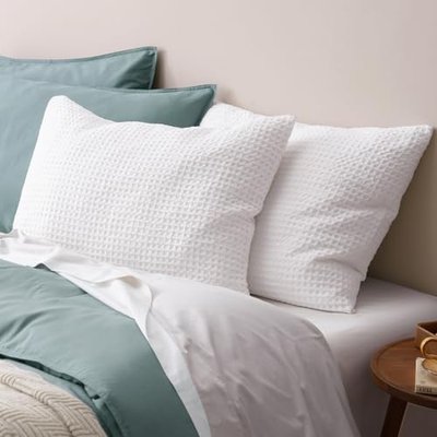 PHF Ultra Soft Waffle Weave Pillow Shams Standard Size, No Insert, 2 Pack 20" x 26" Pillowcases,Breathable & Skin-Friendly Pillow Cases, Stylish Decorative Bed Pillow Cases Covers, Linen
