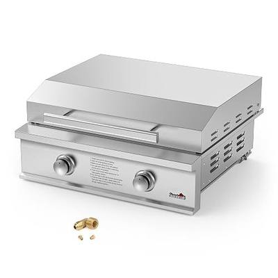 Stanbroil 28-Inch Built-In Natural Gas Griddle for Outdoor Kitchen | 304 Stainless Steel Flat Top Grill, 2 Burners, 34,000 BTU, Removable Grease Tray, Hinged Lid, Independent Heat Control