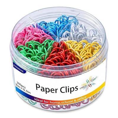 Colored Jumbo Paper Clips, 2 Inch (50mm), 300PCS | Vinyl Coated, Rust Proof, Storage Box Included, For Office School Home Document