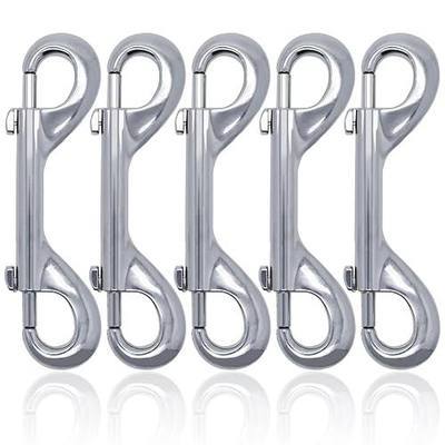 Double Ended Bolt Snaps Hook Trigger Clips Chain Metal Clips Sliver 4.7 Inch 5pcs