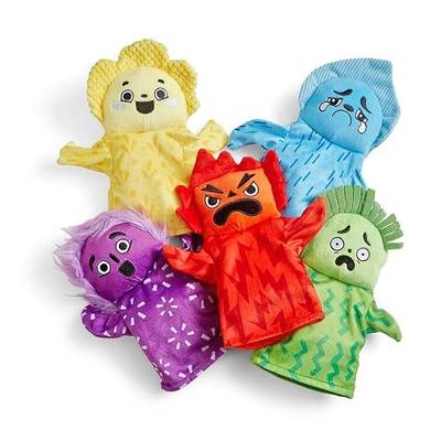 hand2mind Feelings Family Hand Puppets, Emotions Toys, Dramatic Play Therapy Toys for Counselors, Social Emotional Learning Activities, Calm Down Corner Supplies, Social Skills Activities for Kids