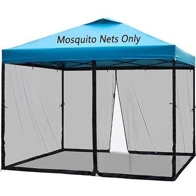 10x10 Mosquito Netting for Patio Canopy Tent/Pop Up Canopy Tent,Double Door Side Screen Easy Installation Black(Only Mosquito Net No Frame) (Embedded 10x10)