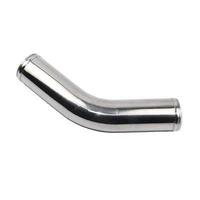 1.5" (38mm) OD 45 Degree Aluminum Elbow Pipe with Beaded Ends, for Radiator & Coolant Hose Connection, Polished 11.81"