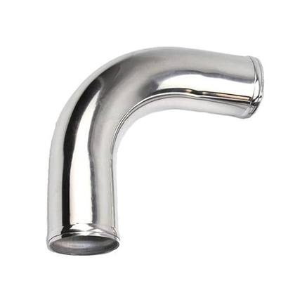 2.5" (63mm) OD 90 Degree Aluminum Elbow Pipe with Beaded Ends, for Intercooler & Intake, Polished 11.81" (300mm) Long