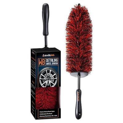 Suds Lab WB Premium Detailing Wheel Brush for All Vehicle Types – 17.7" Ultra-Soft and Scratch-Free Reusable Rim, Wheel, and Tire Brush for Deep Cleaning