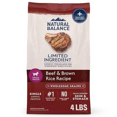 Natural Balance Limited Ingredient Small-Breed Adult Dry Dog Food with Healthy Grains, Beef & Brown Rice, 4 Pound (Pack of 1)
