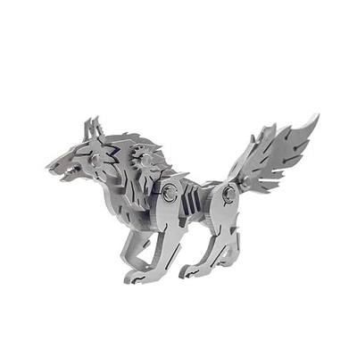 3D Metal Model Kits, Mechanical Wolf 3D Metal Puzzle,Steel Animal Series DIY Brain Teasers Simple 3D Puzzles Home Decor Art Craft Gifts Toys for Adult