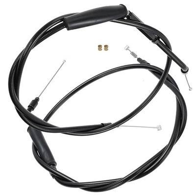 37.4" Throttle & Idle Cable Kit for 2007-2013 Sportsters XL 12" Handlebar fits Harley Extended Black Vinyl Stainless Steel Braided (No Cruise control)
