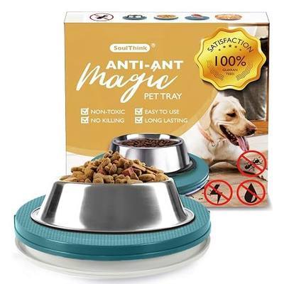 SoulThink® Ant Proof Cat Dog Bowl Tray - New Innovation Anti Ant Pet Food Dish Indoor No Chemical No Water Needed Different from Traditional Trap (Turquoise Green)