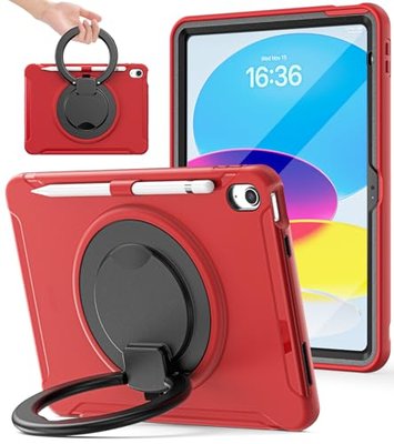 BATYUE Shockproof Case for iPad A16 11th / 10th Gen, Red