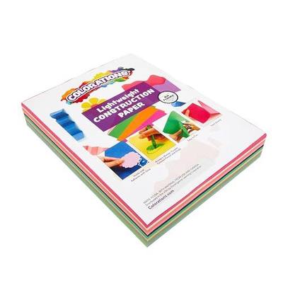 Colorations Lightweight Construction Paper Pack, 10 Colors, 300 Sheets | 9" x 12", Includes Bonus Stencil, Bulk School Supplies, Classroom Essentials