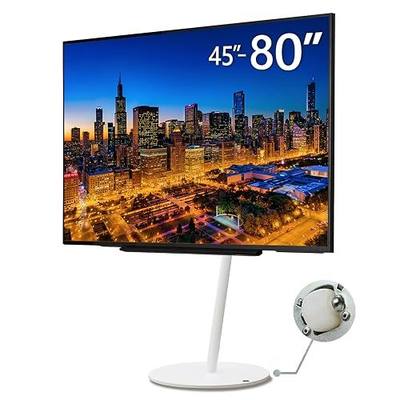 WALL Seven Stand Large Type Minimalist Rolling TV Stand, 45-80 inch | Hidden Casters, All Steel Build, No Drill Installation, No Visible Screws, Modern, Red Dot Award Winning, Height Adjustable