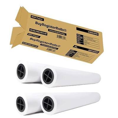 36’’ x 150’ Plotter Paper (New & Premium 4 Rolls) 20 lb Uncoated 96 Bright White (75 GSM with 2’’ Core) CAD Paper Rolls For Engineers, Architects, Copy Service Shops w/Inkjet Printers