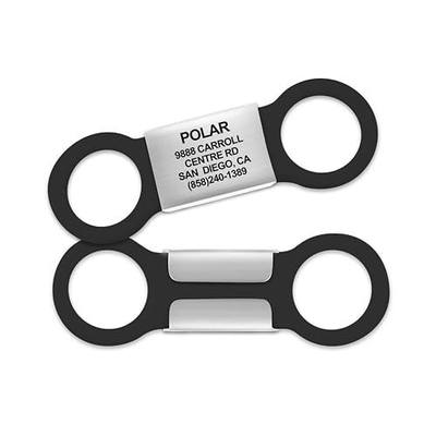 Custom Engraved Slide-On 1" Pet ID Tags - Silicone Band and Stainless Steel Name Plate - Silent, Jingle Free & Lightweight - Personalized Laser Engraved On Collar - Perfect for Dogs & Cats
