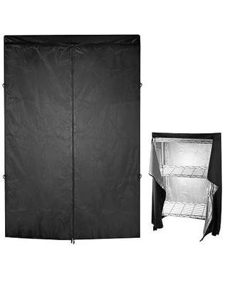 QWORK High Density Waterproof/Dustproof Storage Shelf Cover, Fits Racks 48"L x 18"D x 72"H - 1 Pack (Black)