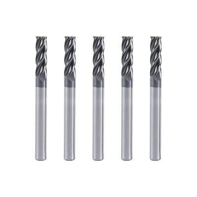 ISB 3/16'' Carbide Square End Mill Set - 4 Flute Micro Grain Carbide Mill Bits for Alloy Steels/Hardened Steels/Stainless Steels, 5 Pcs