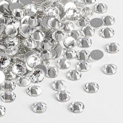 Beadsland 2880pcs Flat Back Crystal Rhinestones Round Gems for Nail Art and Craft Glue Fix, Crystal,SS16,3.8-4.0mm