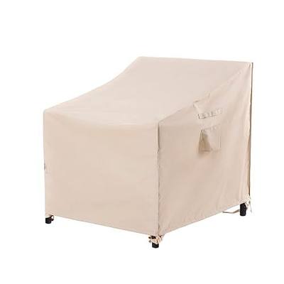 F&J Outdoors Patio Chair Covers, Beige, 40" W x 40" D x 36" H, 1 pc | Waterproof UV Resistant Outdoor Large Deep Seat Chair Lounge Chair Cover, Heavy Duty Rip-stop Fabric, 4-season, All-weather
