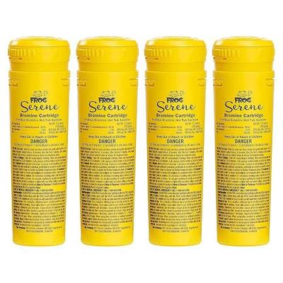 FROG Serene Replacement Bromine Cartridges for use with Hot Tub FROG Serene Floating Sanitizing System - Prefilled for Quick & Easy Hot Tub Maintenance - 4 Pack