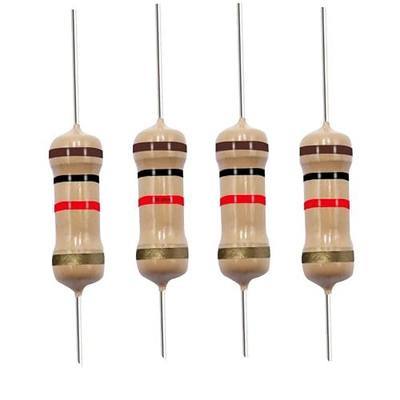 California JOS 1K Ohm Carbon Film Single Fixed Resistor 1/2 W (0.5 Watts) 5% Tolerance, (1K R, 1K ohm, 1K Ω) Resistor (10 Pack)