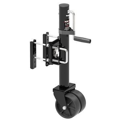 6" Dual-Wheel Trailer Jack, 1500lbs,13" Lift, for RV, Boat, Trailer | Bolt On Boat Trailer Jack for RV, Marine, Trailer, Black