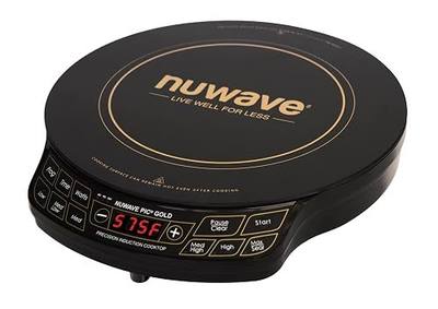 Nuwave Gold Precision Induction Cooktop, Portable, Large 8” Heating Coil, 12” Shatter-Proof Ceramic Glass Surface, 96 Temp Settings from 100°F - 575°F, 3 Watt Settings 700, 900, & 1500 Watts (Renewed)