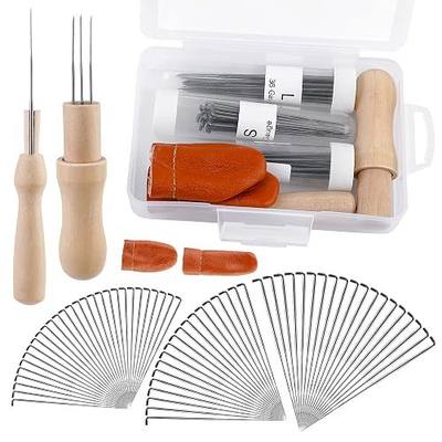 Mayboos 74 Pcs Felting Needles 36/38/40 Gauge Needle Felting Supplies | Needle Felting Tools with 3 Sizes Felting Needles Wooden Handle for Beginner Professional