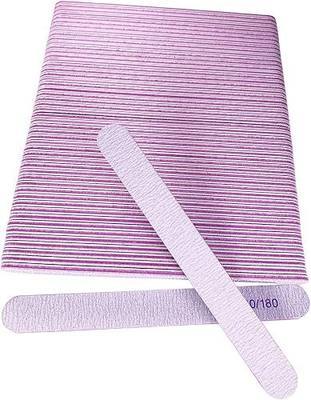 50 Pcs Nail File, Emery Board Nail Files for Acrylic Nails and Natural Nails, 100/180 Grit Double Sided Fingernail File Gel Nail Professional Reusable Washable Manicure Pedicure Kit Set Gray