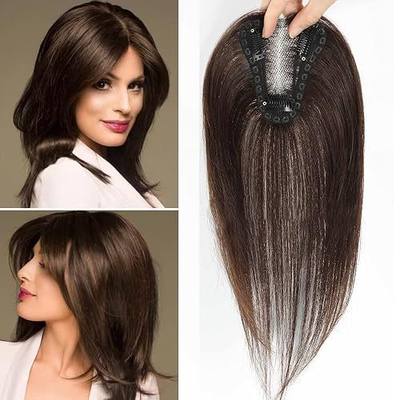 Aimeolyn Hair Toppers for Women,Hair Toppers for Women Real Human Hairs No Bangs Top Hairs Extensions/Pieces for Thinning Hari wig 12inch