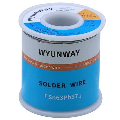 Solder Wire 63/37 Tin/Lead with Flux Rosin Core for Electrical Soldering net weight (0.6(0.024") 450g(1lb.))