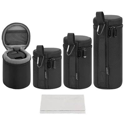 ARVOK Camera Lens Case, Water Resistant Protective Pouch for DSLR Camera, 4 Size Thick Bag for Nikon, Tamron, Sigma, Pentax, Sony, Fuji, Panasonic (4 Pack)