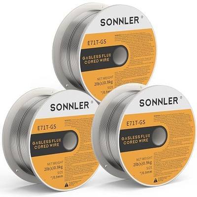 3 Packs 2-Pound 035 Flux Core Welding Wire,SONNLER E71T-GS Mig Welding Wire | Low Splatter Gasless Carbon Steel Mig Welding Wire Compatible With HF Fourney Harbor Welder