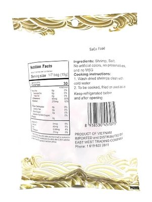 SaCa Food Dried Shrimp, Size Medium, 100 g (3.5 oz)