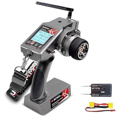 Radiolink 2.4GHz RC6GS V3 7 Channels RC Transmitter and R7FG Gyro Receiver | 2.4GHz 600m RC Remote and Receiver Kit, Voltage Telemetry, 30 Models Storage for Remote Control Car/Boat/Truck/Buggy/Crawler