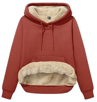 MAGCOMSEN Women's Hoodies Sherpa Fleece Lined Sweatshirts Warm Pullover