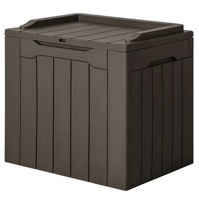 JUMMICO 31 Gallon Resin Deck Box Waterproof Outdoor Storage Boxes | for Patio Furniture Cushions and Garden Tools