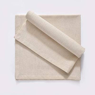 FINGERCRAFT Cloth Napkin, Cotton Linen, Set of 4, 18x18 inch, Ivory | Mitered, premium quality, soft, absorbent fabric, pre-shrunk & washable for everyday, wedding, restaurant, Christmas dinner
