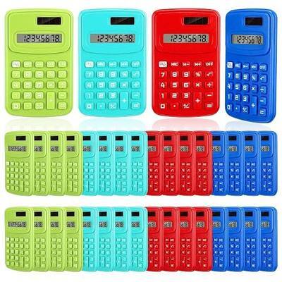 LEIFIDE 24 Pack Pocket Calculator Small Bulk Basic 4 Function Calculator 8 Digit Display Battery Powered for Desktop Home Office School Student Kids (Classic Colors)