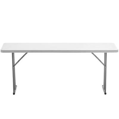 BTEXPERT 6-Foot - 72" Long White Granite Plastic Folding Seminar Training Table Portable 18" Wide Narrow, 29" High, Events Indoor Outdoor Lightweight