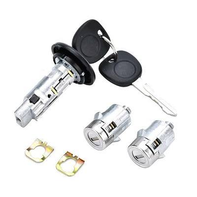 Ignition Switch Lock Cylinder Compatible with 2003-2006 Silverado Escalade | Chevy Suburban GMC Sierra Yukon Cadillac, with Pair Front Door Lock Cylinder, Replace# 707835 + 706592 X2 + 598007 X2