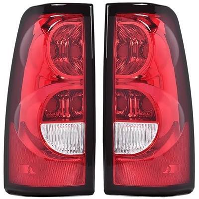 PIT66 Tail Lights Compatible With 2003 2004 2005 2006 Chevy Silverado | Rear Light Lamp Assembly Driver And Passenger Side Red Clear Lens GM2800174, GM2801174