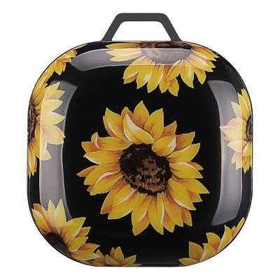 Stylish Case for Galaxy Buds 2 Pro (2022)/Galaxy Buds 2 (2021)/Galaxy Buds Pro (2021)/Galaxy Buds Live (2020) for Women Girl Full Protective Hardshell Case (Sunflower)